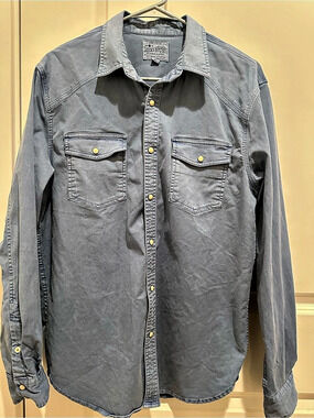 Lucky Brand Men’s Blue Western Shirt Size Medium